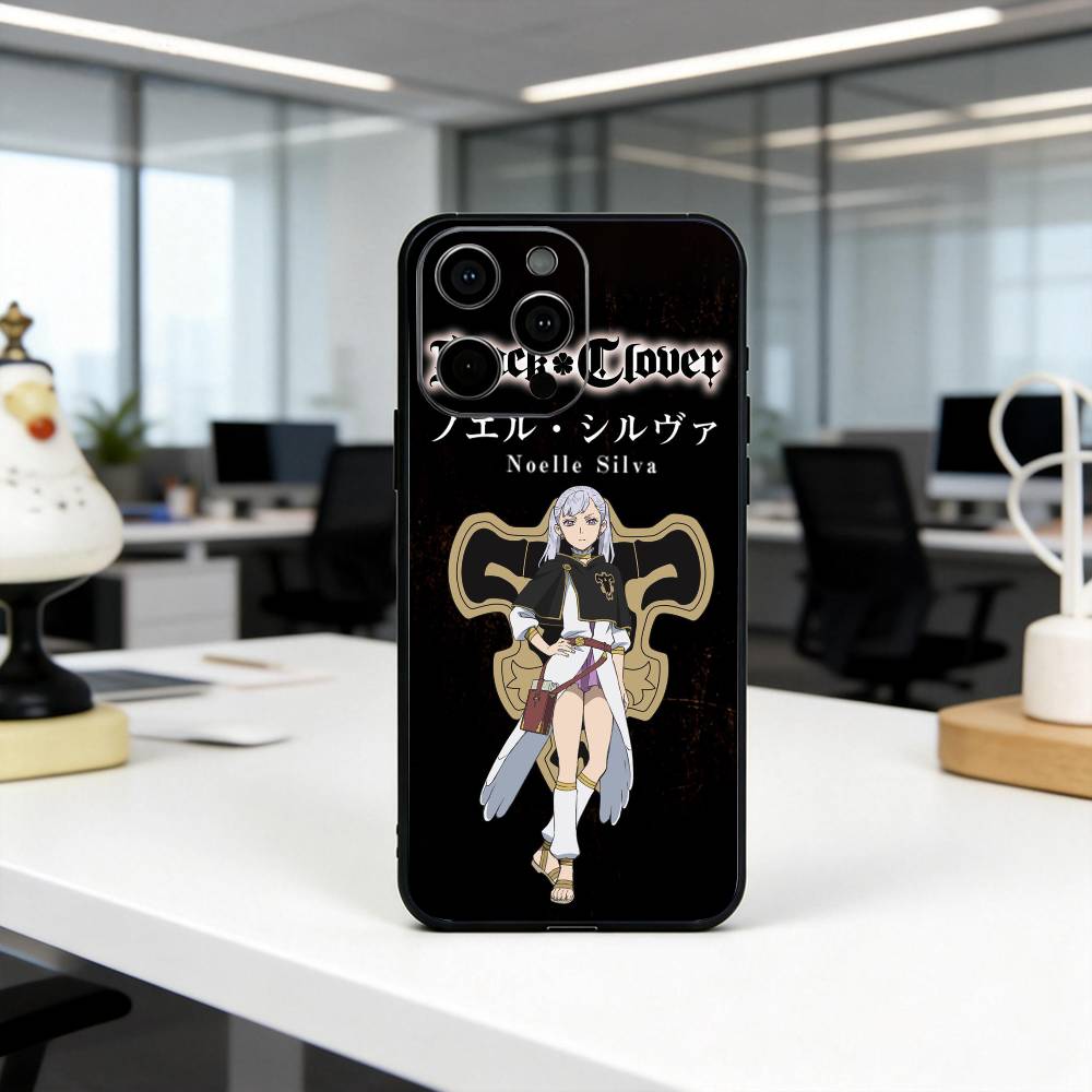

B-Black C-Clover N-Noelle S-Silva Phone Case For iPhone 17, 16,15,14,13,12,11 Plus,Pro Max, Others Soft Black Cover iPhone15pro