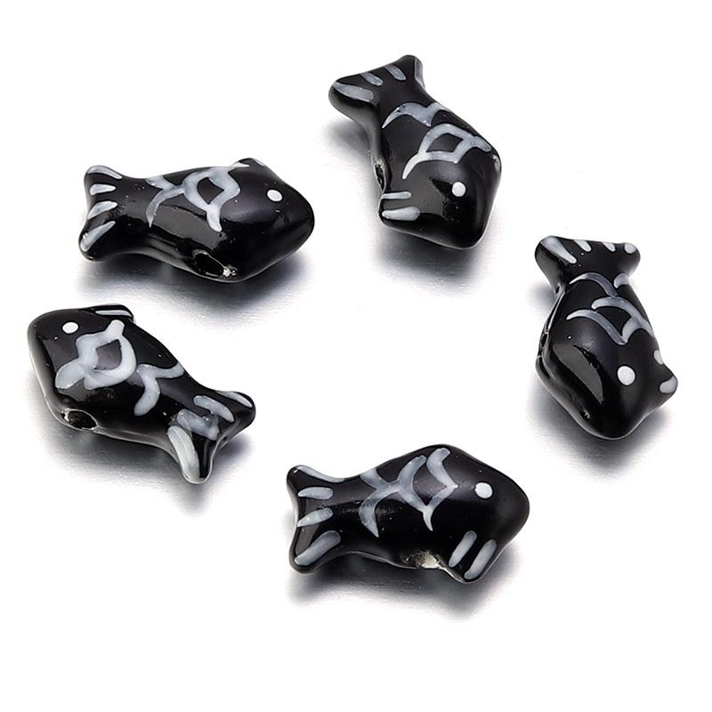 5 Stück Mini Keramik Fischperlen Niedliche Glasierte Porzellan Anhänger Lose Abstandshalter Perlen Für Schmuck Diy Handgefertigte Armbänder Anhänger Zubehör