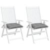 VidaXL Set of 2 Chair Cushions, Seat Pad with Tie Strings, Waterproof Outdoor Cushion, Grey 50x50x7 Cm 361510