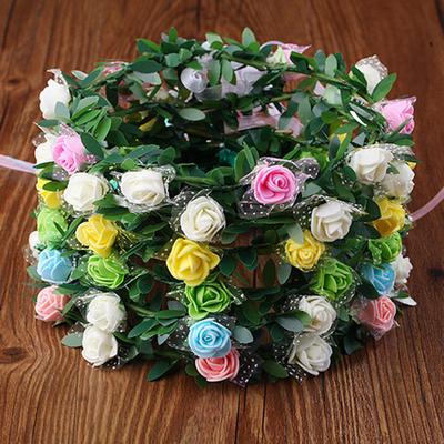 Sweet Girls Women Bridal Rose Flower Crown Headband Wreath Party Wedding Bridal Garland Hairband Headwear