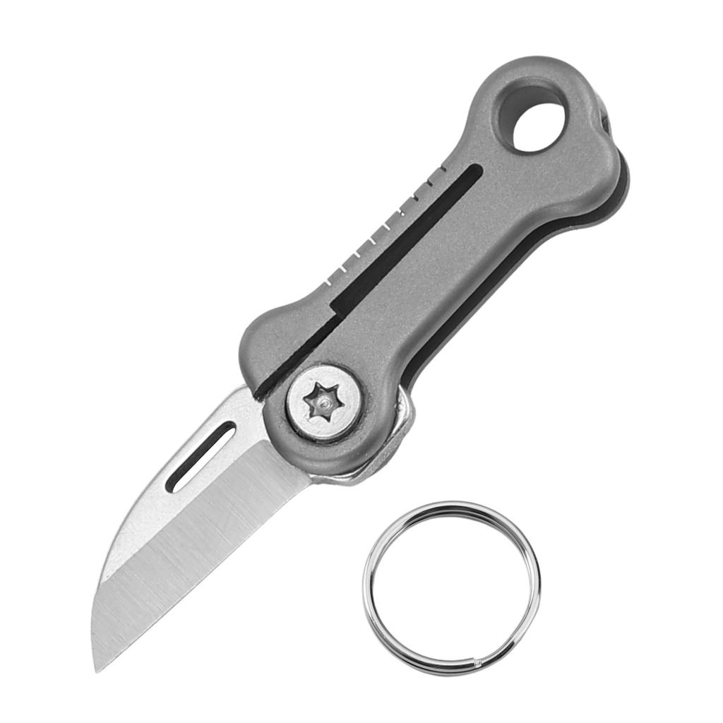 MINI Titanium Alloy Folding Knife Keyhole Can Be Opened 7Cr Steel Blade EDC Portable Keychain Pendant Unpacking Express Gadge