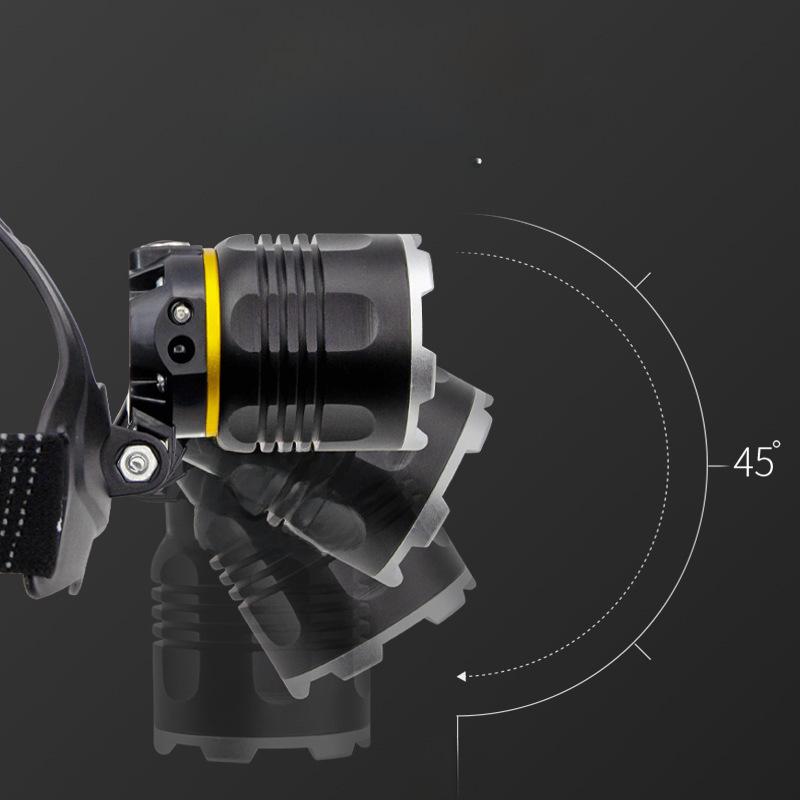Far Reîncărcabil P50 cu Inducție prin Undă - Reglabil, Lumină Puternică pentru Exterior și Pescuit