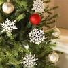 Packung mit 40 Glitzer-Schneeflocken-Weihnachtsdekorationen Weihnachtsbaum Hängedekoration Atmosphäre Charme Heimdekoration Geschenke