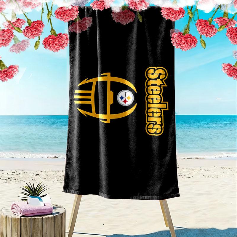 Steelers Print Beach Towel, Large Soft Quick Dry Towel for Beach Camping Swimming