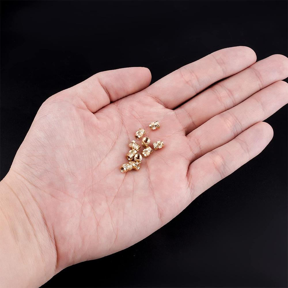 30/50/100pcs M3 Brass Knurled Heat Set Inserts Threaded Heat Resistant Embedment Nuts for 3D Printing Plastic Injection