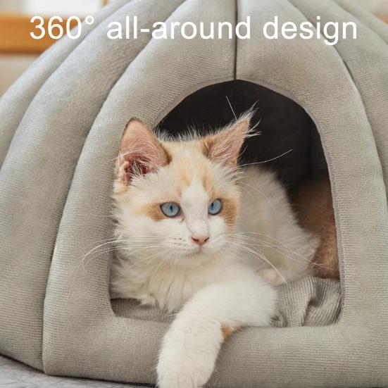Plush Pumpkin Pet House with Removable Cushion Autumn Winter Warm Small Medium Dog Cat Bed Cave Plush Indoor Kitten Puppy Sleeping Nest