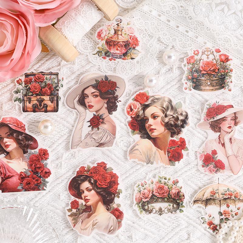10-Sheet Flower Elf Stickers, Elegant Fairy & Flower Motifs Ideal for Decorating Journals and Handmade Cards