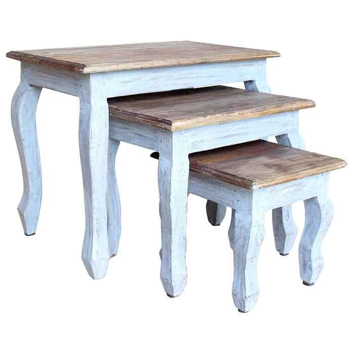 VidaXL Ensemble de tables gigognes 3 pcs Bois de récupération massif