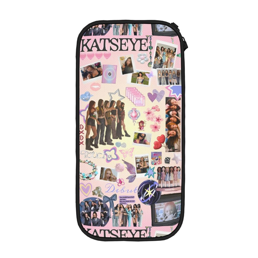 Katseye Kpop Idol Pencil Case Korean Style Pencil Box Pen Box for Girls Boys Big Capacity Bag Students School Gifts Stationery