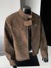 Men's Trendy Retro PU Leather Stand Collar Motorcycle Jacket - Casual Loose Fit Outerwear