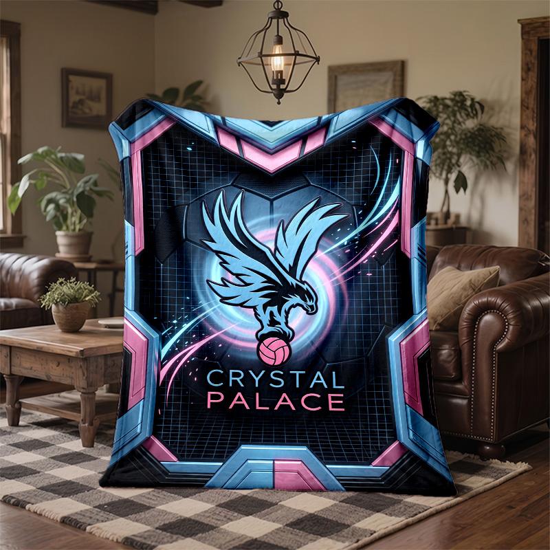 Crystal Palace Football Print Flannel Blanket Soft Warm Sofa Bed Throw Blanket For Home Office Bedroom