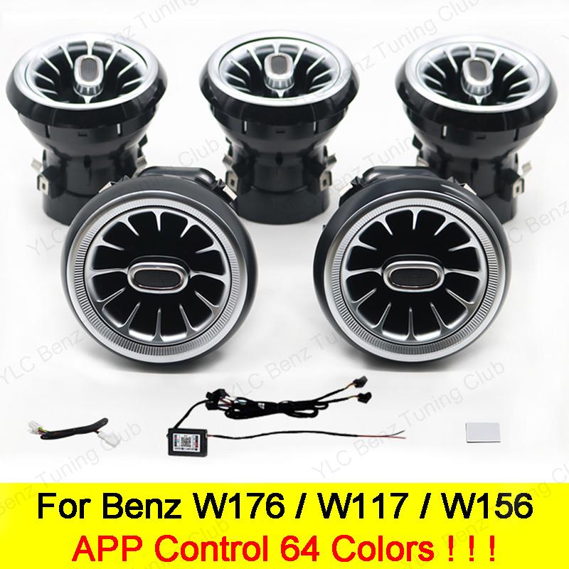 For Mercedes-Benz A CLA GLA W176 W117 W156 Ambient Light Kit Turbine Air Vent 64 Colors Light