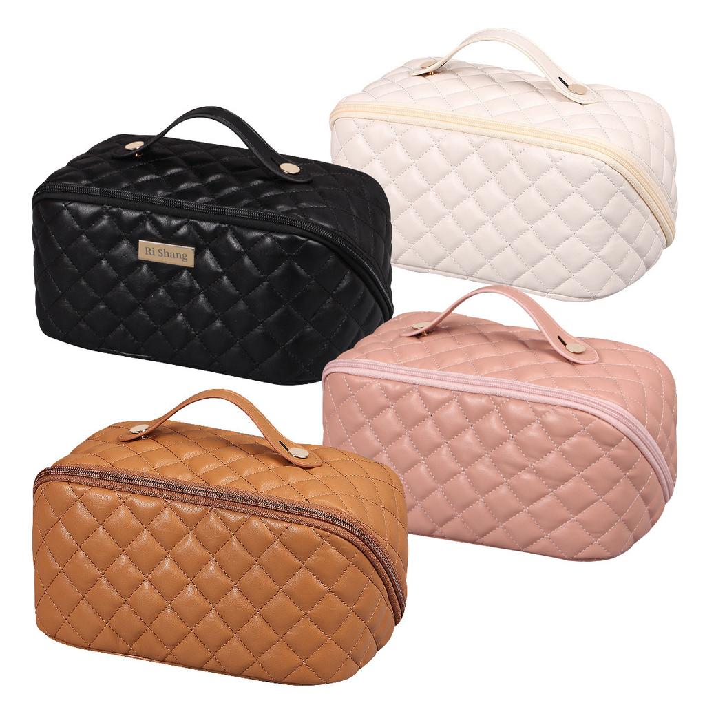 Makeup Quilting Bag Craft Large Capacity Advanced Storage Bag With Clip Cotton