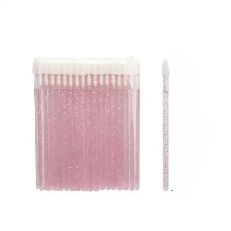 500 st Engångs Rengöringsmakeupverktyg Läppglitter Läppskönhetsborstar Glänsande Skönhetsborstar Kristall Micro Läppglansapplikator