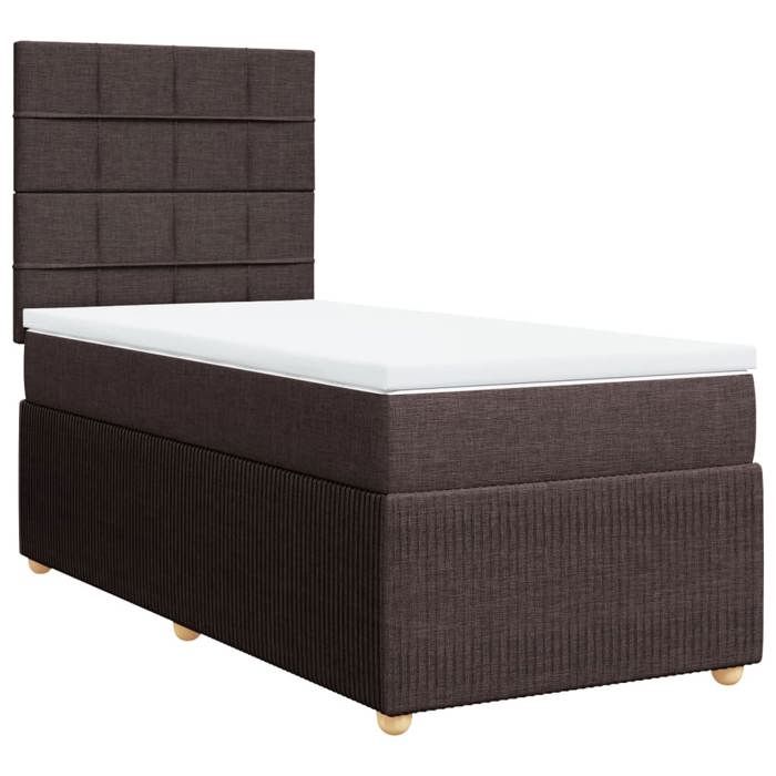 VidaXL Sommier à lattes de lit avec matelas Marron foncé 90x190 cm 3294214