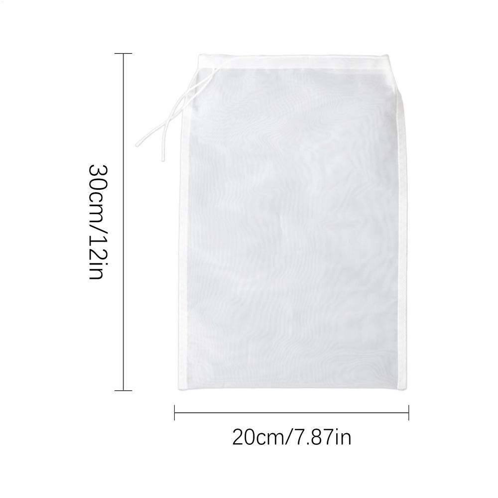 Nylon Mesh Strainer Bag 12x8 Inch Reusable with Drawstring Milk Straining Bags for Oat Milk Fruit Vegetable Juice Coffee Yogurt