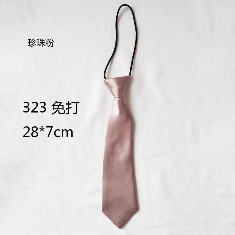 Cravată mică cu bandă de cauciuc de 28 cm, culoare solidă, cravată monocromă pentru copii, cravată scurtă, accesorii pentru băieți, cravată pentru uniformă școlară