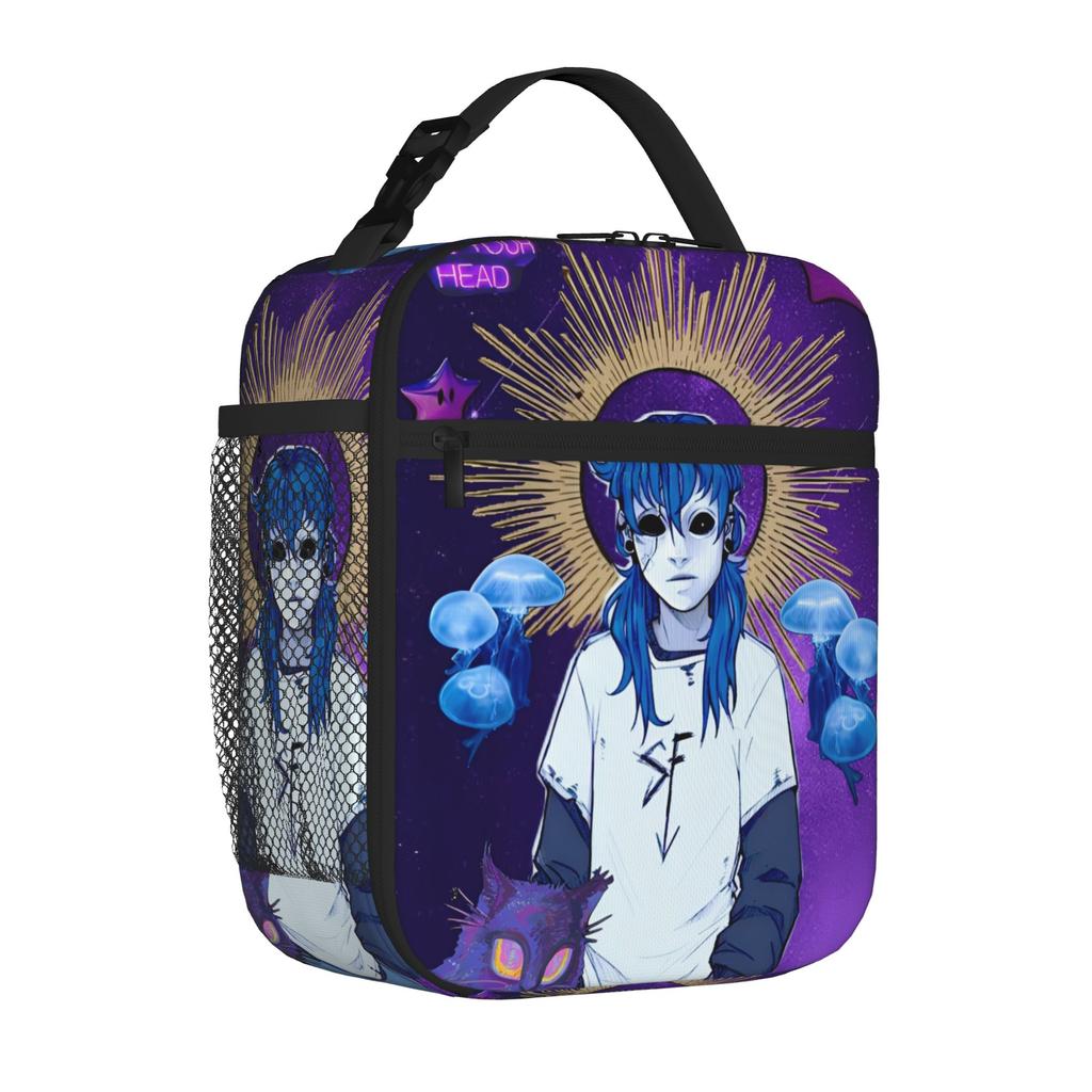 Sally Face Sal Fisher SF Tote Insulated Lunch Bag Game Gothic Handheld Food Bags Leakproof Cooler Thermal Work Large Capacity