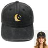 New Star Moon Embroidery Baseball Cap Washed Retro Daddy Hat Men's and Women's Casual Outdoor Sports Hat