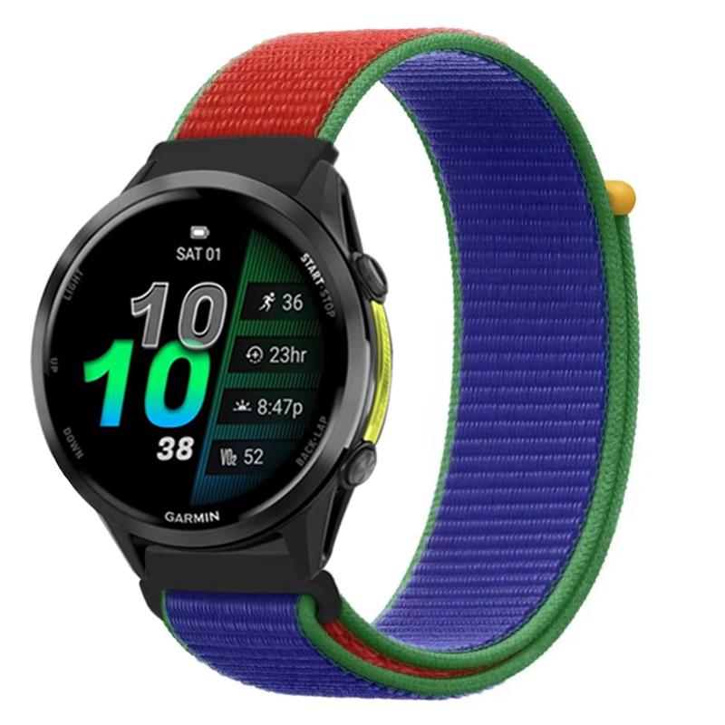 Cinturino in Nylon da 22mm 20mm per Garmin Forerunner 970 570 165 965 55 Venu 3 Stile Bandiera Braccialetto alla Moda Garmin Active 6 Approach S50