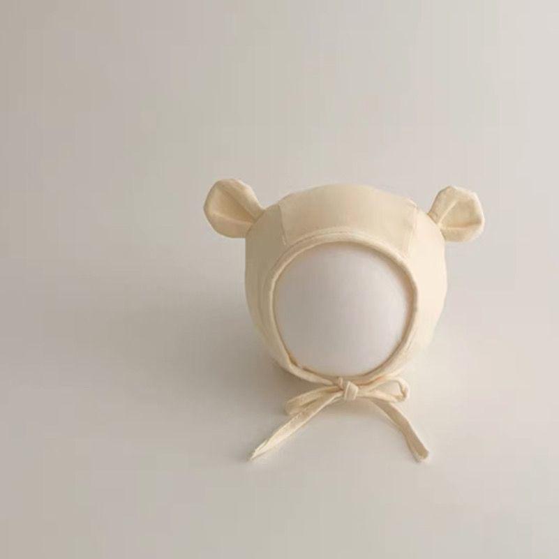 Newborn Pure Cotton Ear Protection Pullover Hat with Lace-up - Cute & Adorable for Spring & Autumn