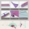 BOUDAI Folding Fan by COLOR Green x [Light Purple]