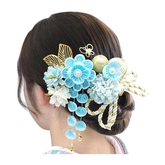 JZOON Hair Accessories Tsumami Zaiku Hanging Ornaments Flowers Kumihimo Wafuku Beads Leaf Butterfly Pearl-like for Entrance Ceremonies, Graduations,