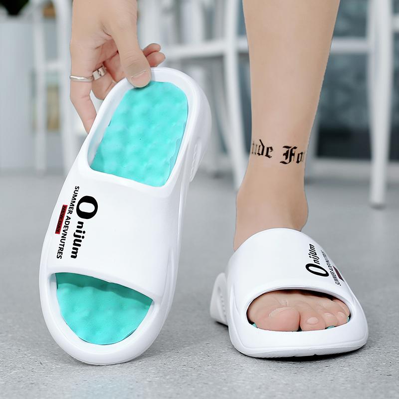Fashion Large men's sandals Summer casual sports slippers EVA massage soft sole breathable beach sandals Light bath shoes 38-47