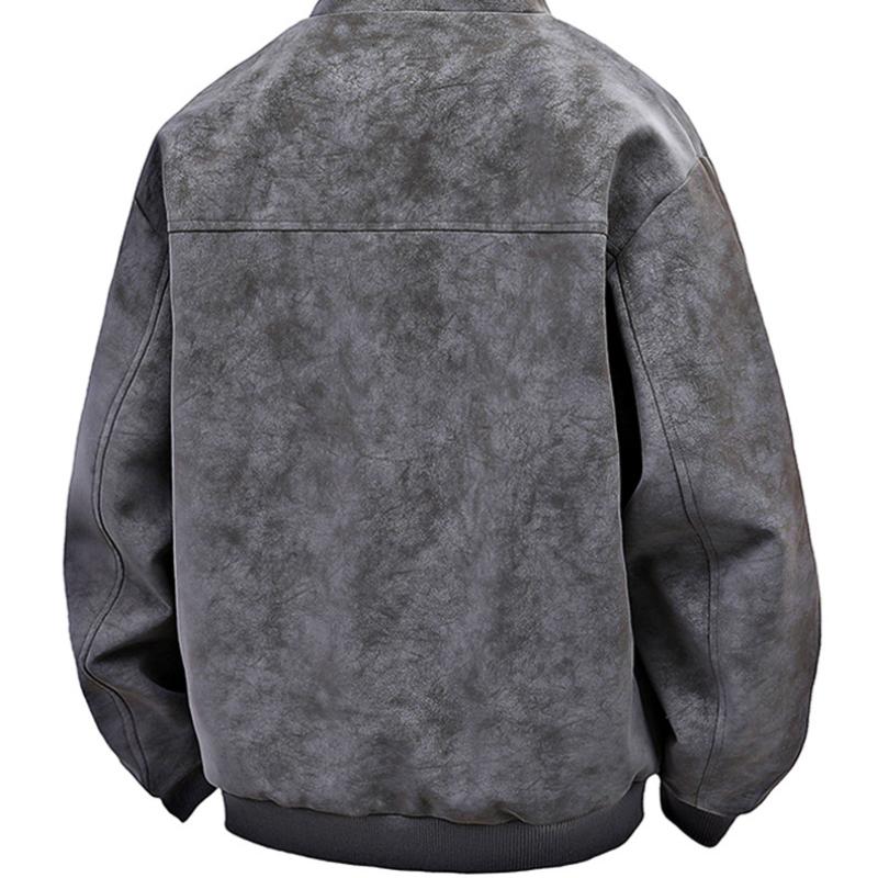 Cosy Up Retro PU Lederjacke Fat Plus Size Plus Fat Loose Casual Zipper Jacke Herren