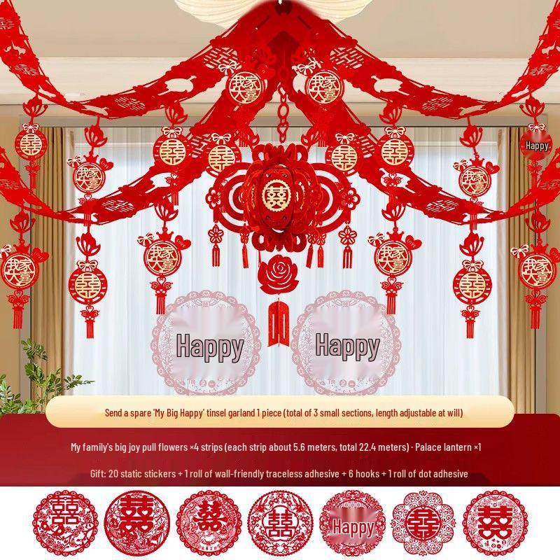 Complete Wedding Decoration Set: Bride's Room, Groom's New Home & Living Room Ceiling