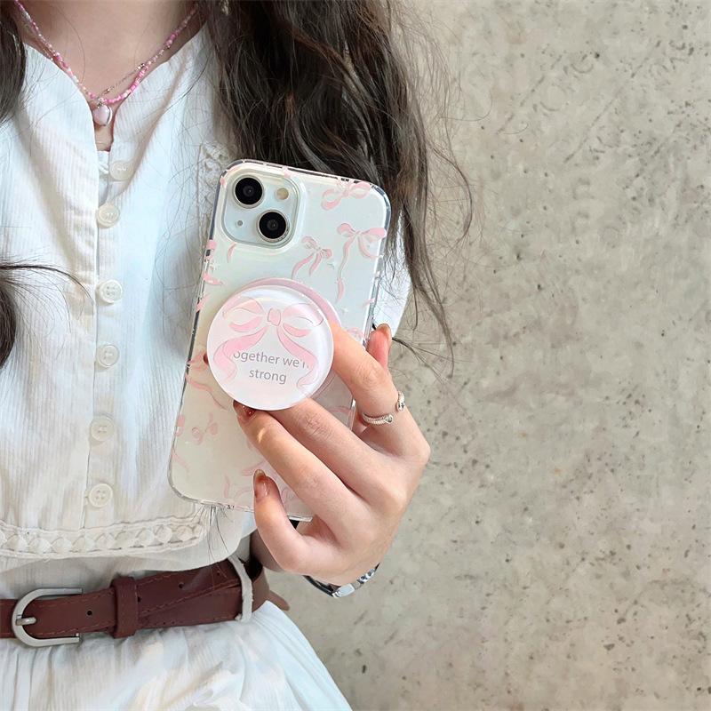 

Pink Ribbon Bow Magnetic Stand Compatible with iPhone 17 Pro Max Apple 16 Phone Case 15 Girl 14 iPhone 17