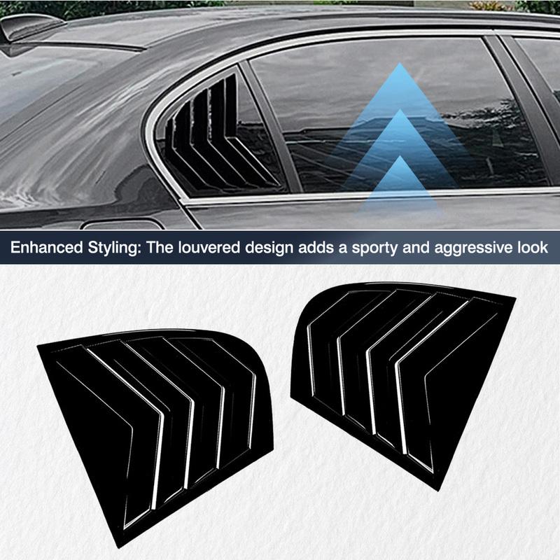 Pair Rear Side Window Trim Spoiler for BMW 5 Series E60 E61 2004 2006 2007 2008 2009 2010 Window Shutter Cover Louver Air Vents