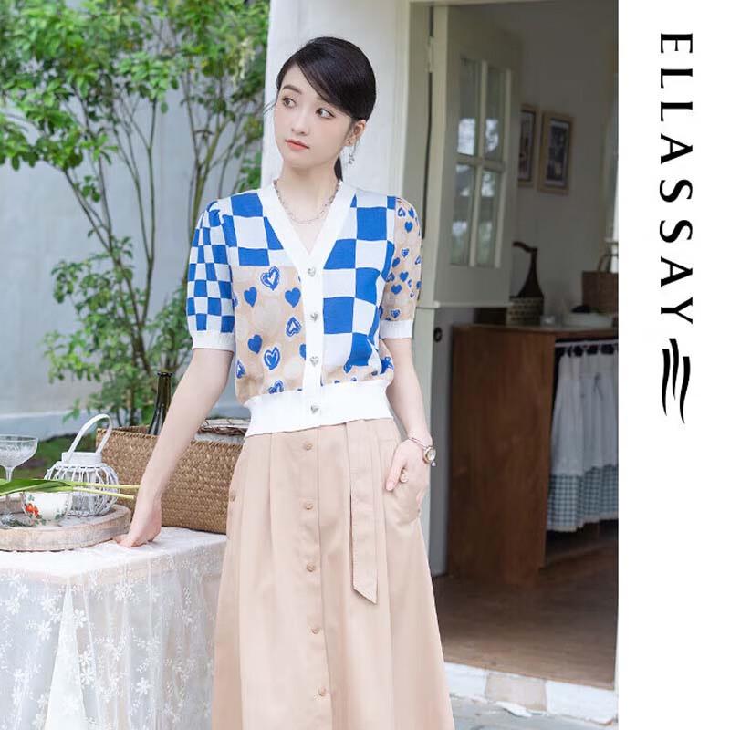 

ELLASSAY Women s Asymmetric Hem V-Neck Knit Top S