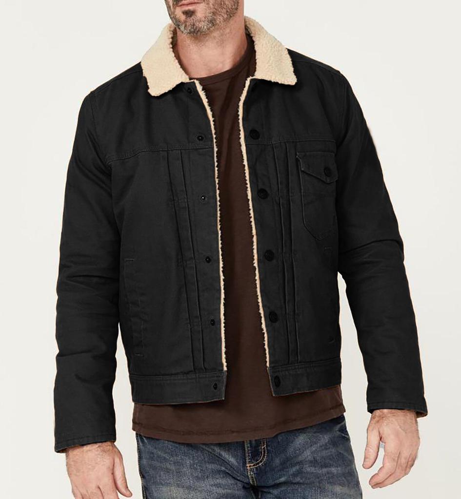 Men's Plus Velvet Autumn-Winter Cotton Workwear Coat - High Quality, European Large Size, Stylish & Handsome