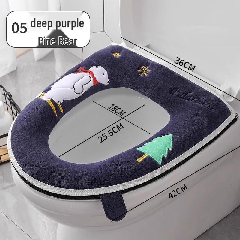 Universal Waterproof Zippered Toilet Seat Cushion - Cute, Thickened, and All-Season