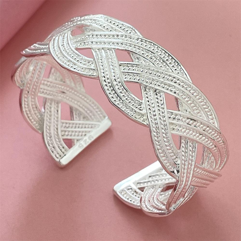 

Silver Plated Interwoven Mesh Fashion Bracelet - Internet Celebrity Style белый