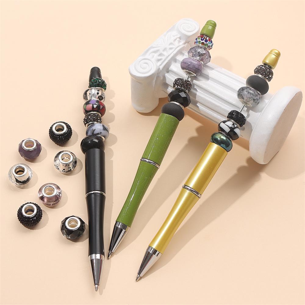 30/50/100pcs large hole beads, resin large hole pen beads, European beads, large hole glass beads, rhinestone beads, pen making, bulk bracelet making