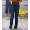 2026 Stylish High-Waist Slimming Straight-Leg Jeans for Women - Spring/Autumn Thin Loose Fit for Middle-Aged Moms