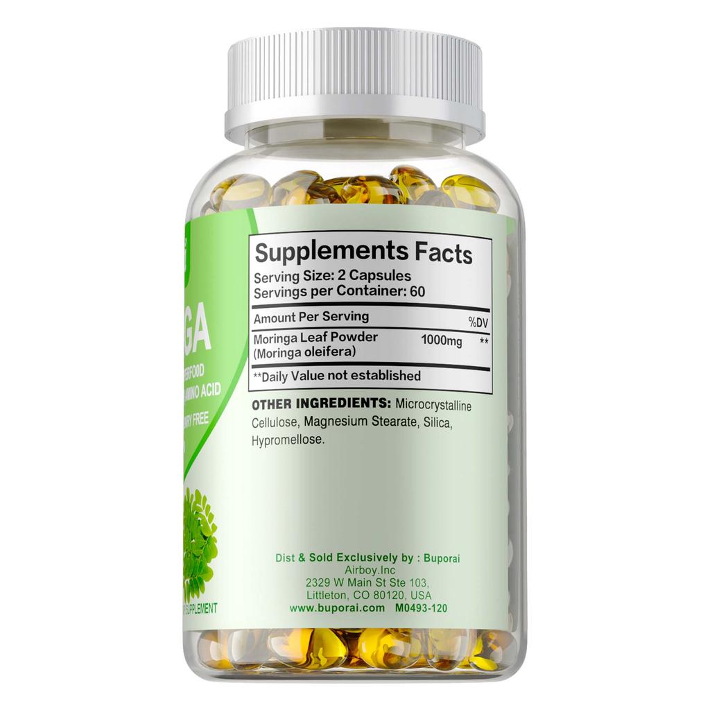 Moringa Capsules 1000mg - Bone & Joint Boost, Support Digestive and Heart Health