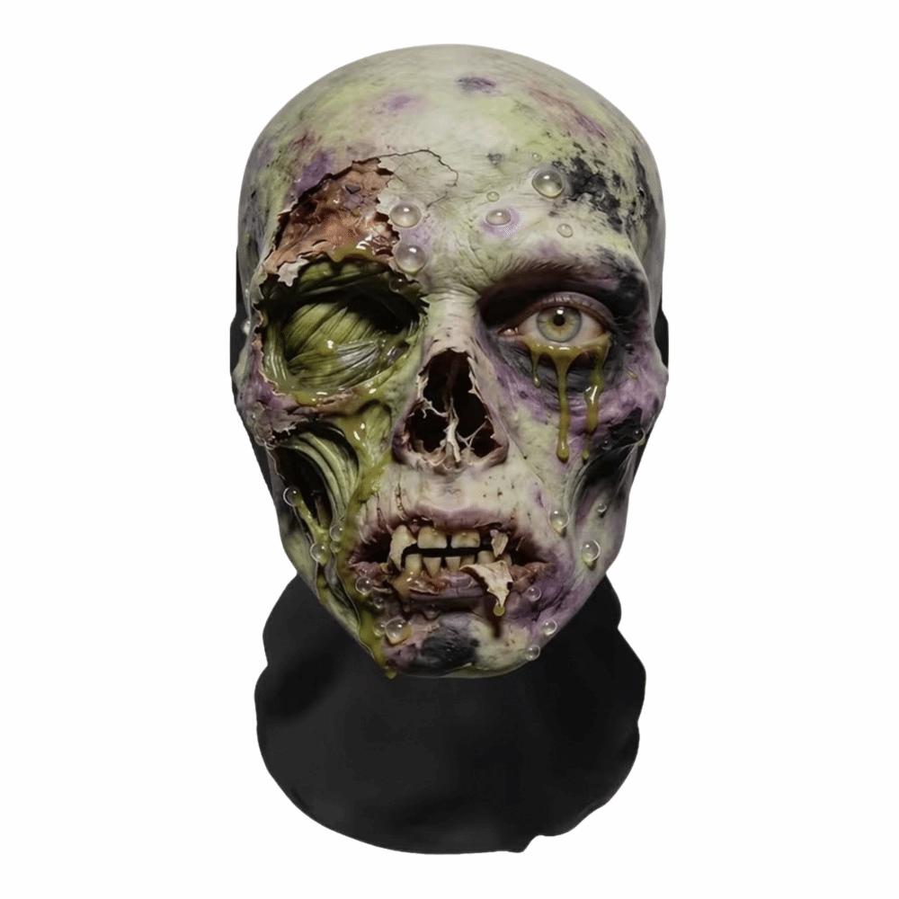 2D Flat Printed Full Face Mesh Headgear Breathable Halloween Cosplay Mask Skull Zombie Mask Prank