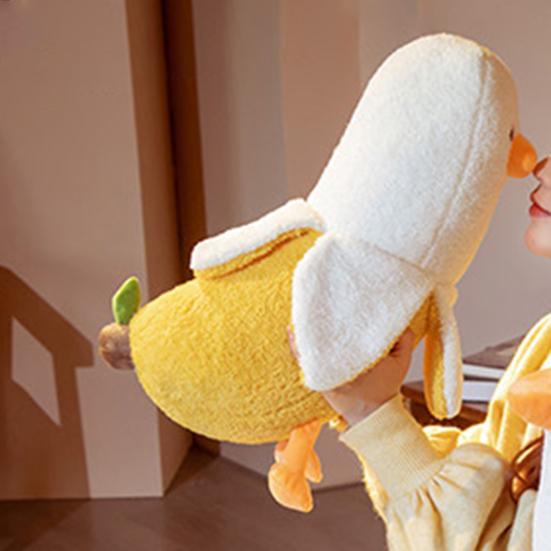 Animal Plush Toy Stereoscopic Adorkable  Birthday Gift Cartoon Banana Duck Sleeping Pillow for Girls