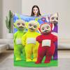 Childrens Cute TTeletubbies Flannel Blankets Super Soft Throw Blanket for Home Decor Decorative Print Bedspread Sofa Bed Cover