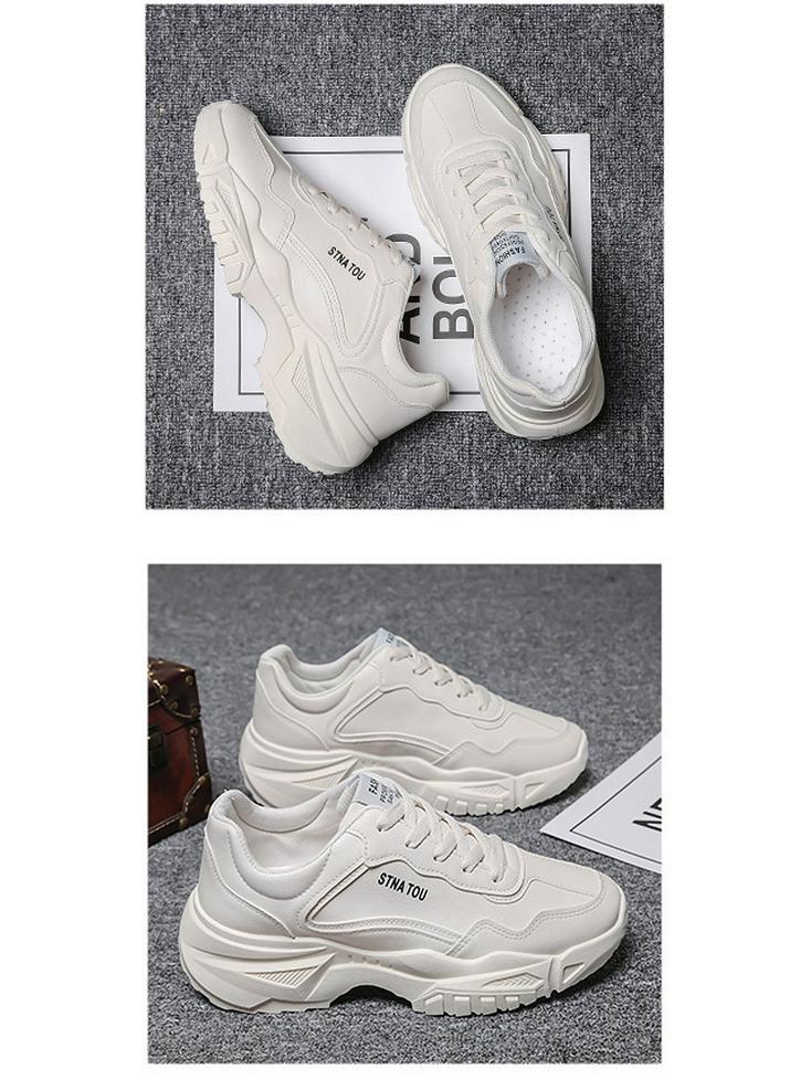 Men's 2025 Summer White Breathable Korean-Style Height-Increasing Casual Sports Dad Shoes