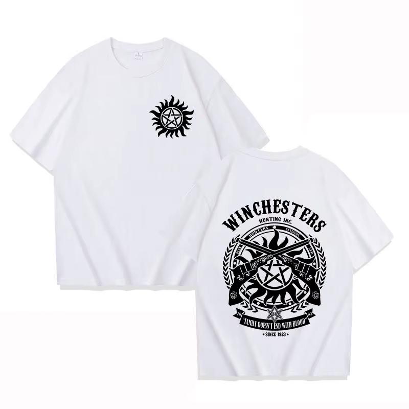 New Tv Supernatural Printed Unisex Unisex TShirts Supernatural Short Sleeve Shirts Summer Round Neck Tee Shirt Casual Funny Tops
