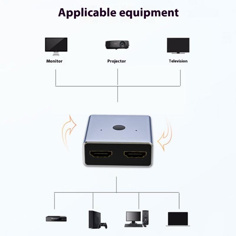 Metal 4K60Hz For HDTV Switcher With Intelligent Chip 2 Way Auto Signal Switching for Gaming Consoles