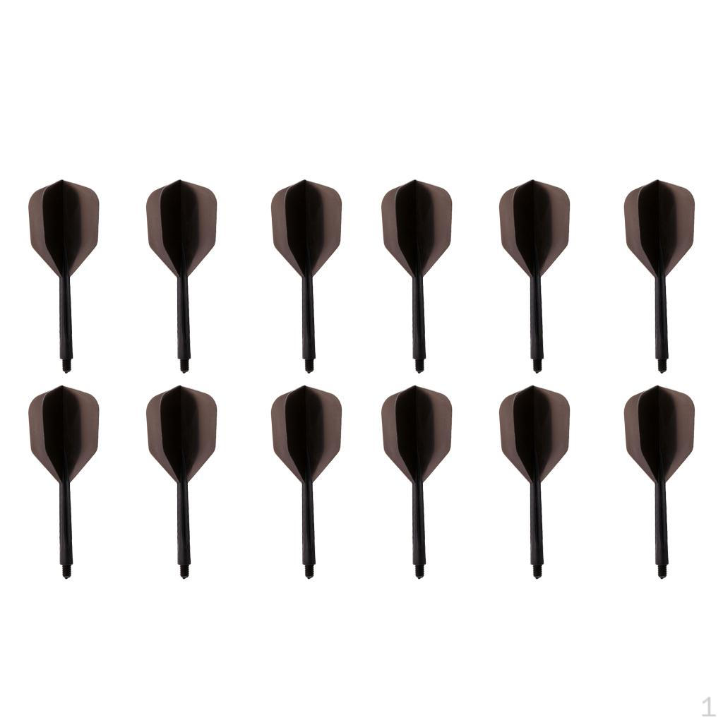 12Piece Transparent 2BA Thread Dart Shafts and Dart Flights Connection Black