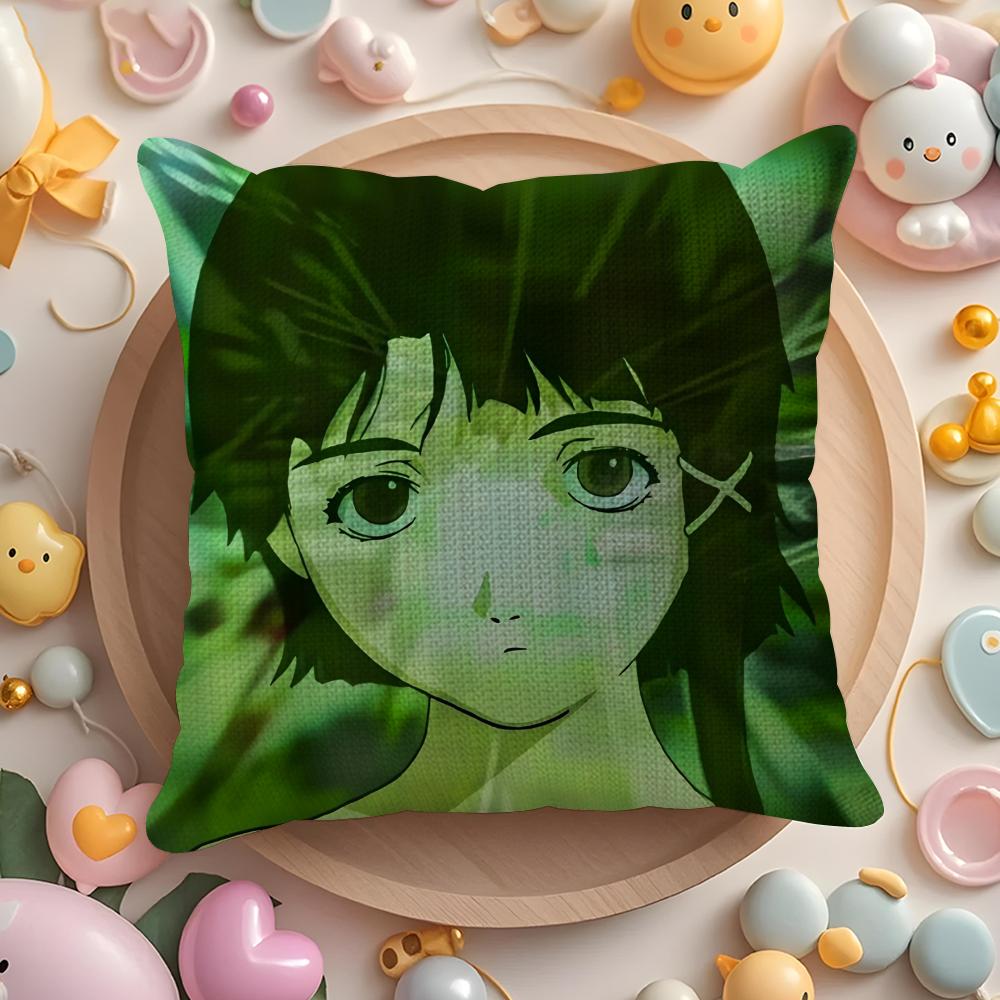 Anime Serial Experiments LLain Pillow Case Pattern Printed Pillowcase for Living Room Sofa Cushion Cover Bedroom Decor