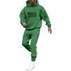 Men's Solid Color Flag Print Hooded Universal Versatile Hooded Sweatshirt Sweatpants Casual Sports Suit
