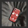 Retro Patterned Red Festive Phone Case For IPhone 17 Air 16 15 14 13 Pro Max 11 12 Black Silicone Cover
