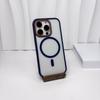 iPhone 16 Pro Max Color Block Magnetic Case for Apple 14/13/12 - Transparent, Drop-Proof, Protective Acrylic Cover
